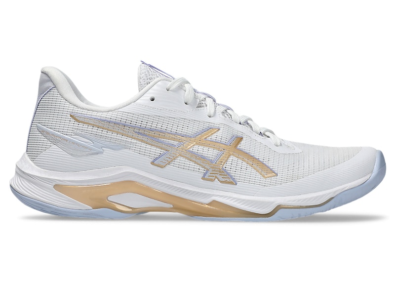 Pre-owned Asics Netburner Ballistic Ff 4 (women's) Sneakers In White/champagne In Multi