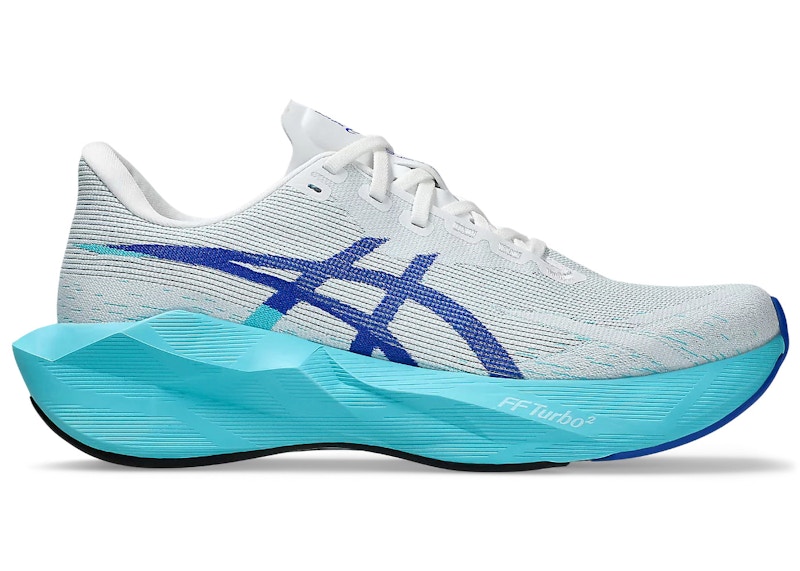 ASICS Novablast 6 White Energy Aqua
