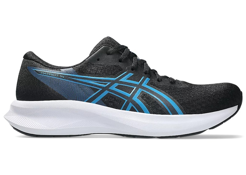 Men's ASICS Patriot 14 Sneakers in Black/Aegean Blue