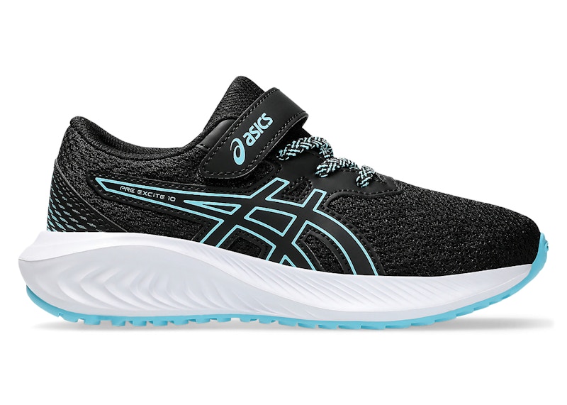 Pre-owned Asics Pre Excite 10 Sneakers In Black/bright Cyan