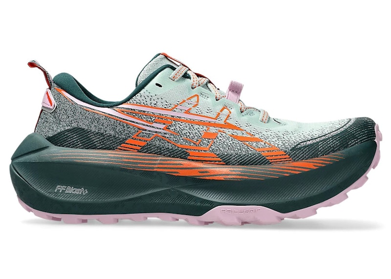 Pre-owned Asics Trabuco Max 4 (women's) Sneakers In Cold Moss/nova Orange