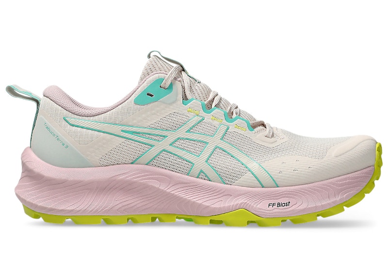 ASICS Trabuco Terra 3 (Women's) Sneakers in Mineral Beige/Aurora Green