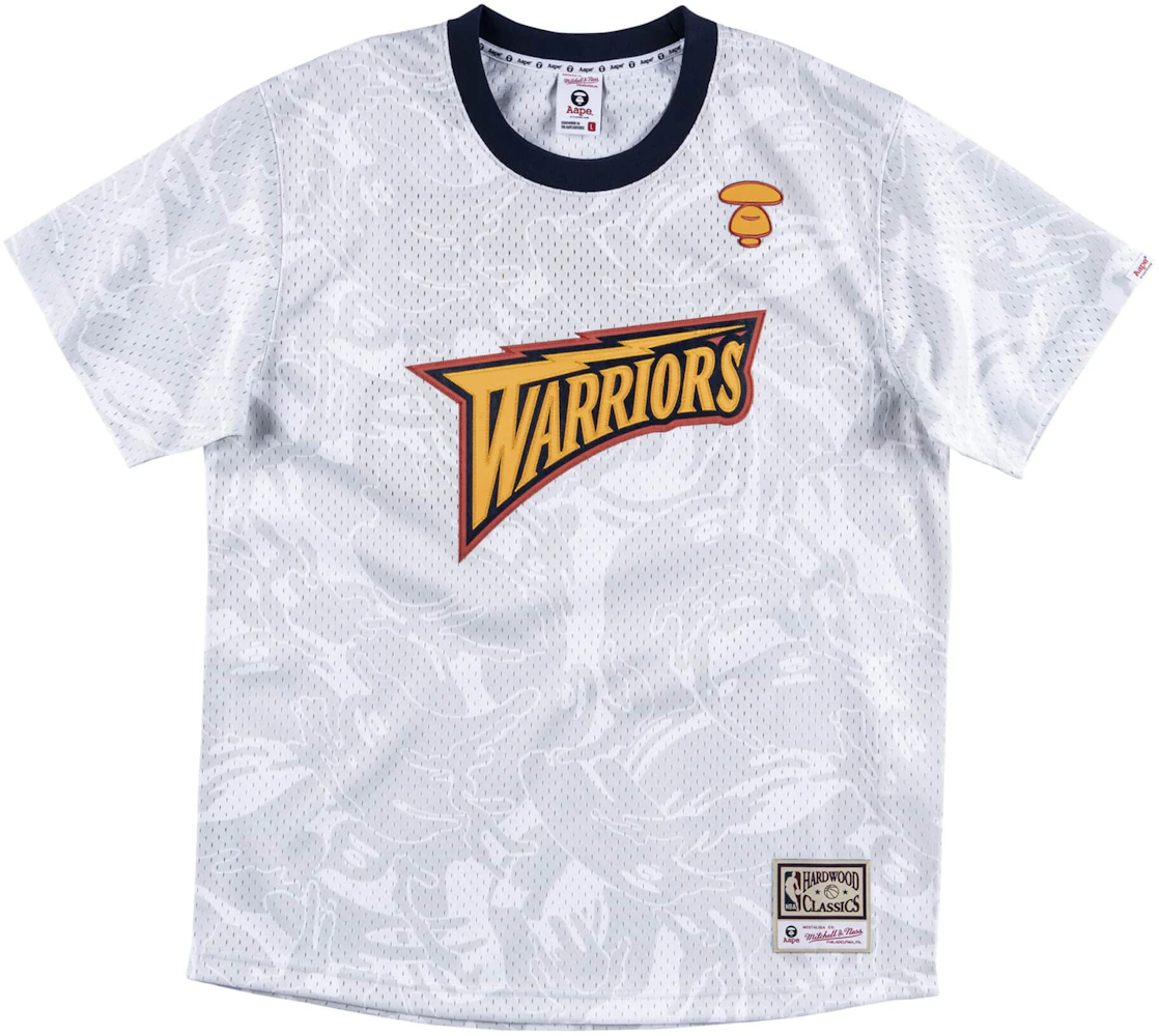 Men's AAPE x Mitchell & Ness White Hardwood Classics 1988 NBA All-Star Game  T-Shirt