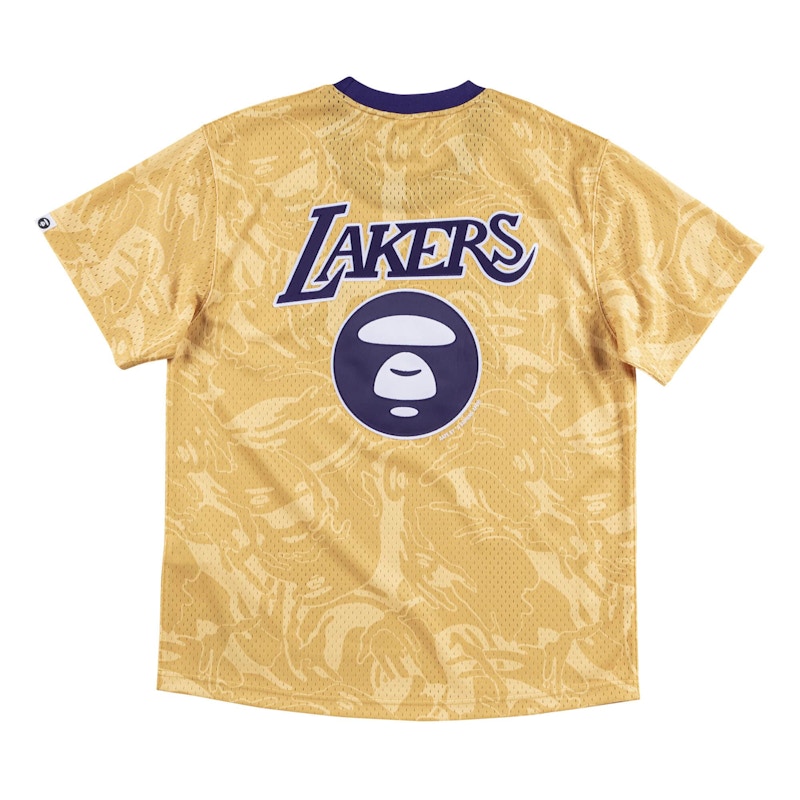 Aape x Mitchell & Ness Los Angeles Lakers BP Jersey Gold Men's