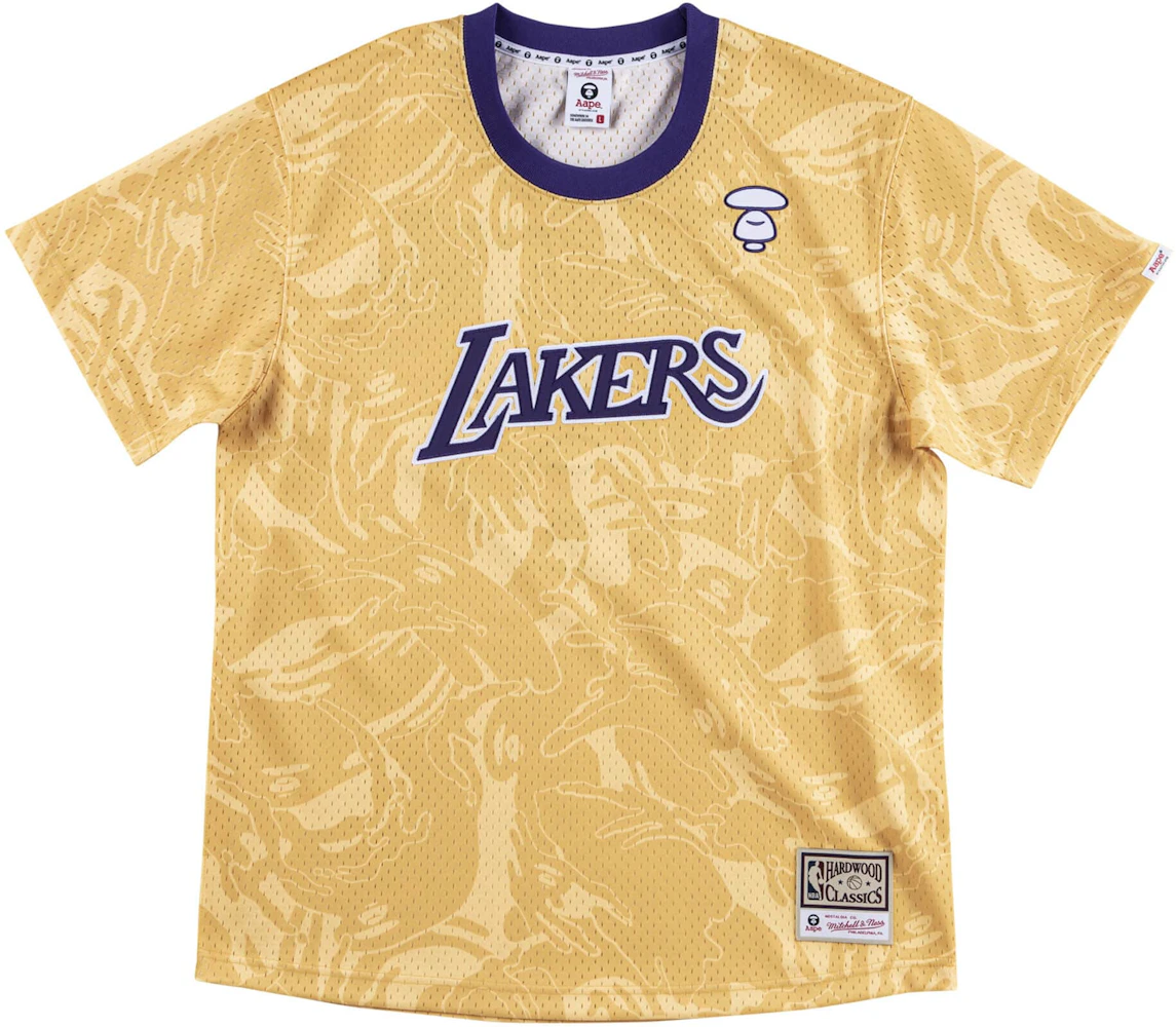 Aape x Mitchell & Ness Los Angeles Lakers BP Jersey Gold Men's