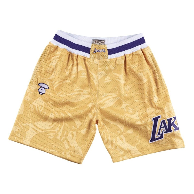 Women's Mitchell & Ness Gold Los Angeles Lakers Jump Shot Shorts