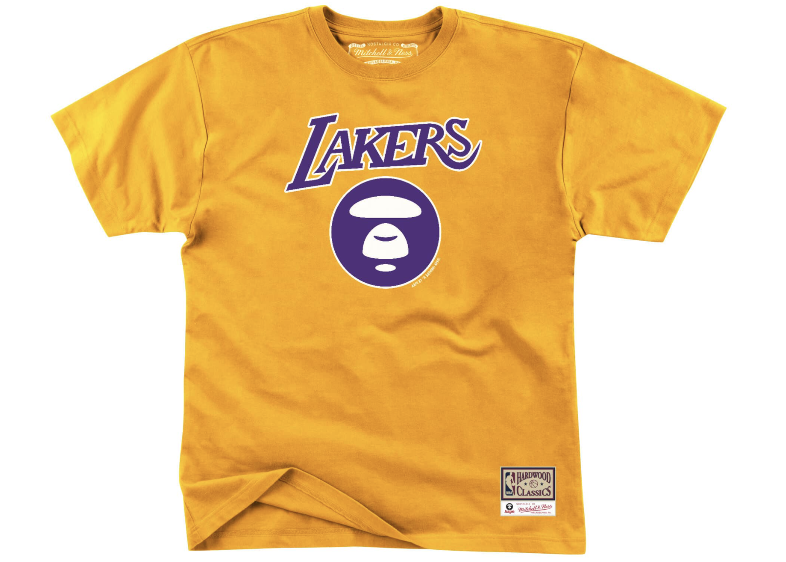 BAPE x Mitchell & Ness Los Angeles Lakers Tee Yellow Men's - FW21 - US