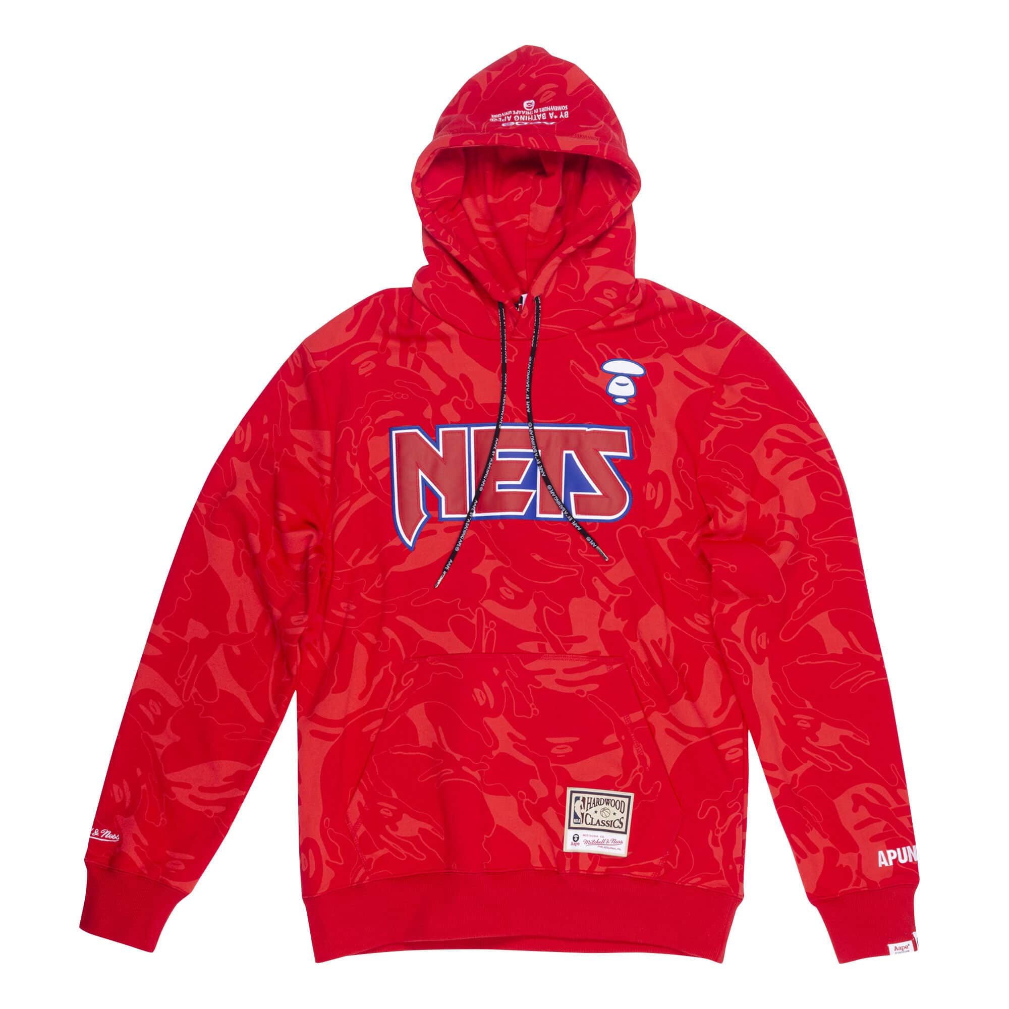 Aape x Mitchell & Ness New Jersey Nets Hoodie Red Men's - SS20 - US