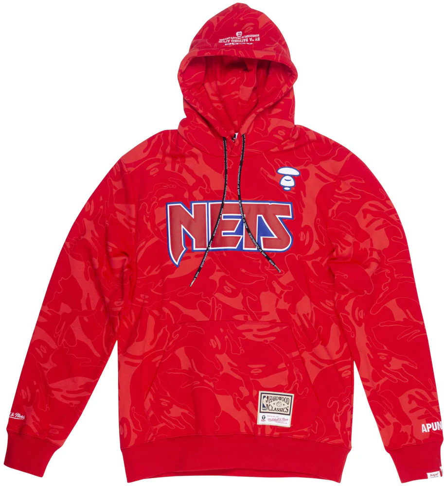 Mitchell & Ness NBA New Jersey Nets fusion fleece hoodie in red