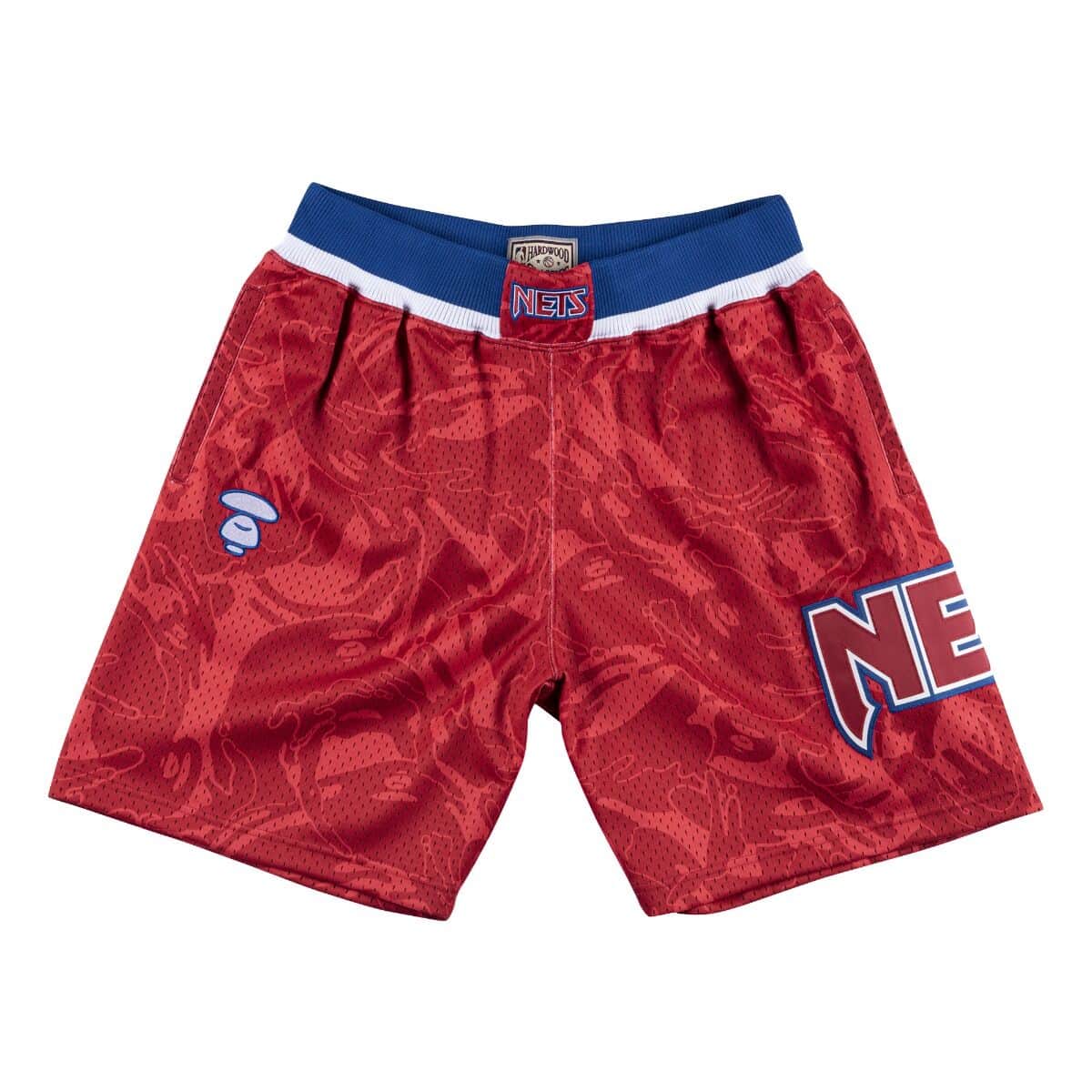 Aape x Mitchell & Ness New Jersey Nets Shorts Red