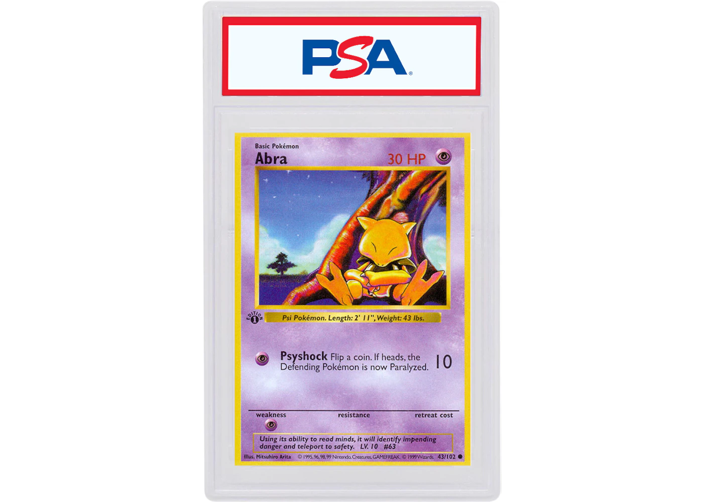 Abra 1999 Pokemon TCG Base Set 1st Edition #43/102 (PSA or BGS Graded) - 1999 - US Abra 1999 Pokemon TCG Base Set 1st Edition #43/102 (PSA or BGS Graded) - 1999 - US