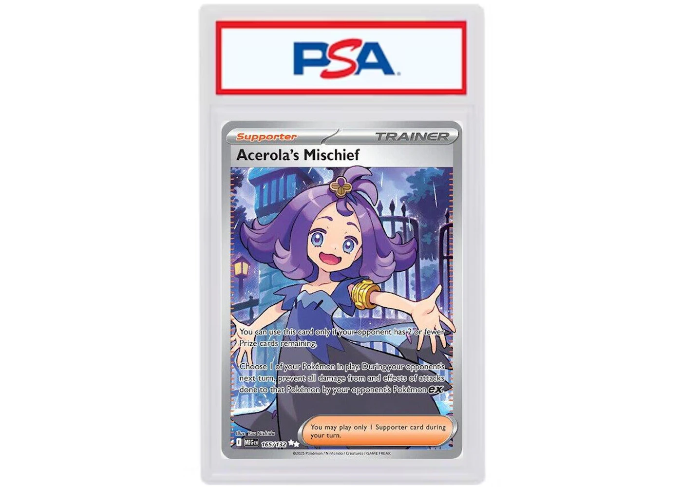 Acerola's Mischief 2025 Pokmon Mega Evolution Ultra Rare #165/132 (PSA or BGS Graded) - 2025 - US Acerola's Mischief 2025 Pokmon Mega Evolution Ultra Rare #165/132 (PSA or BGS Graded) - 2025 - US
