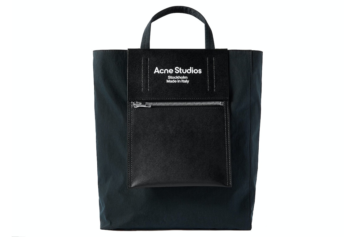 Pre-owned Acne Studios Baker Out Logo Print Tote Bag Black