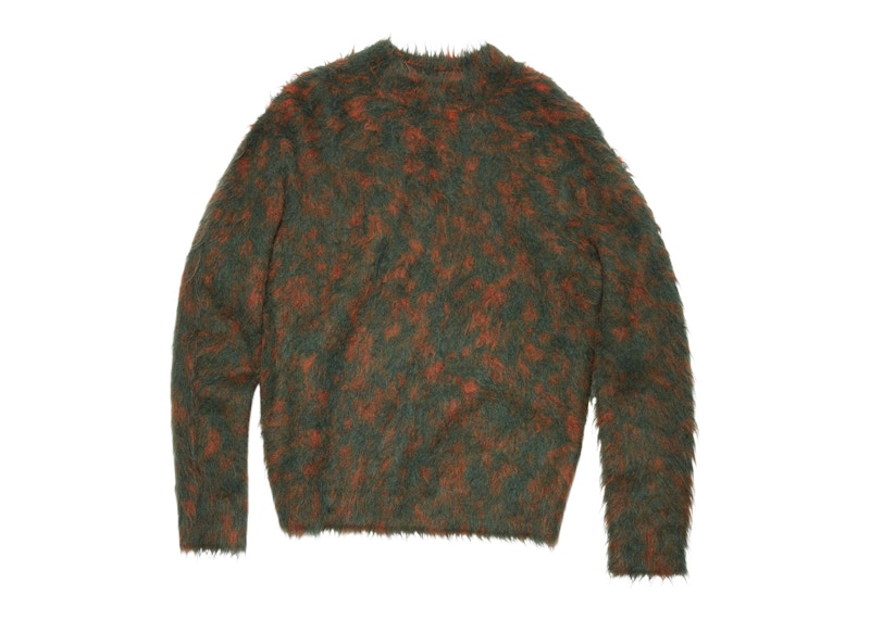 Acne Studios Brushed Hairy Woolly Fabric Crewneck Jumper Forest