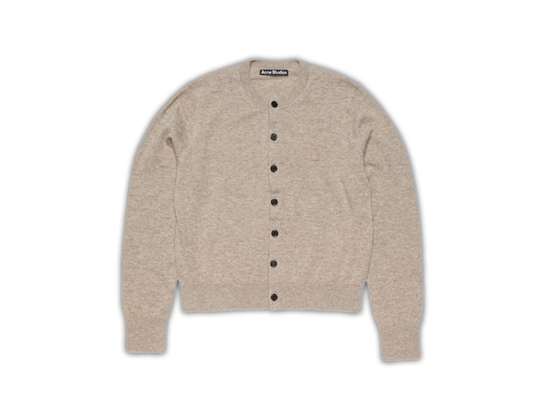 Pre-owned Acne Studios Women's  Cadigan Yak Wool Fitted Sweater In Graybeige