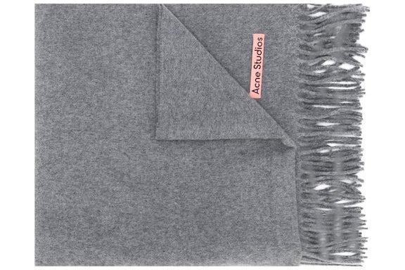 Acne Studios Canada New Fringed Scarf Grey Melange