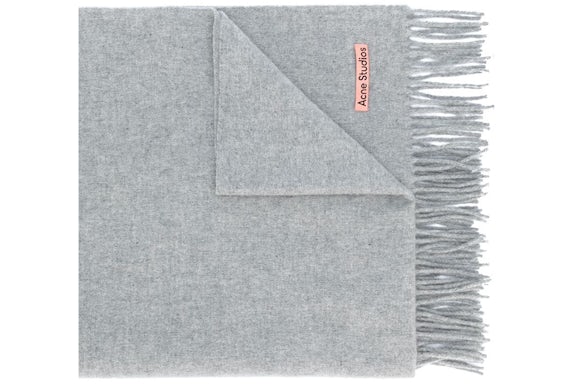 Acne Studios Canada New Fringed Scarf Light Grey
