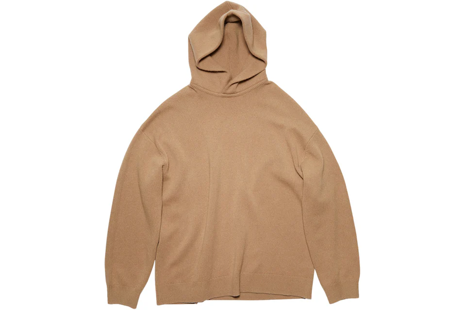 Acne Studios Cashmere Wool Relaxed Fit Hooded Jumper Light Brown
