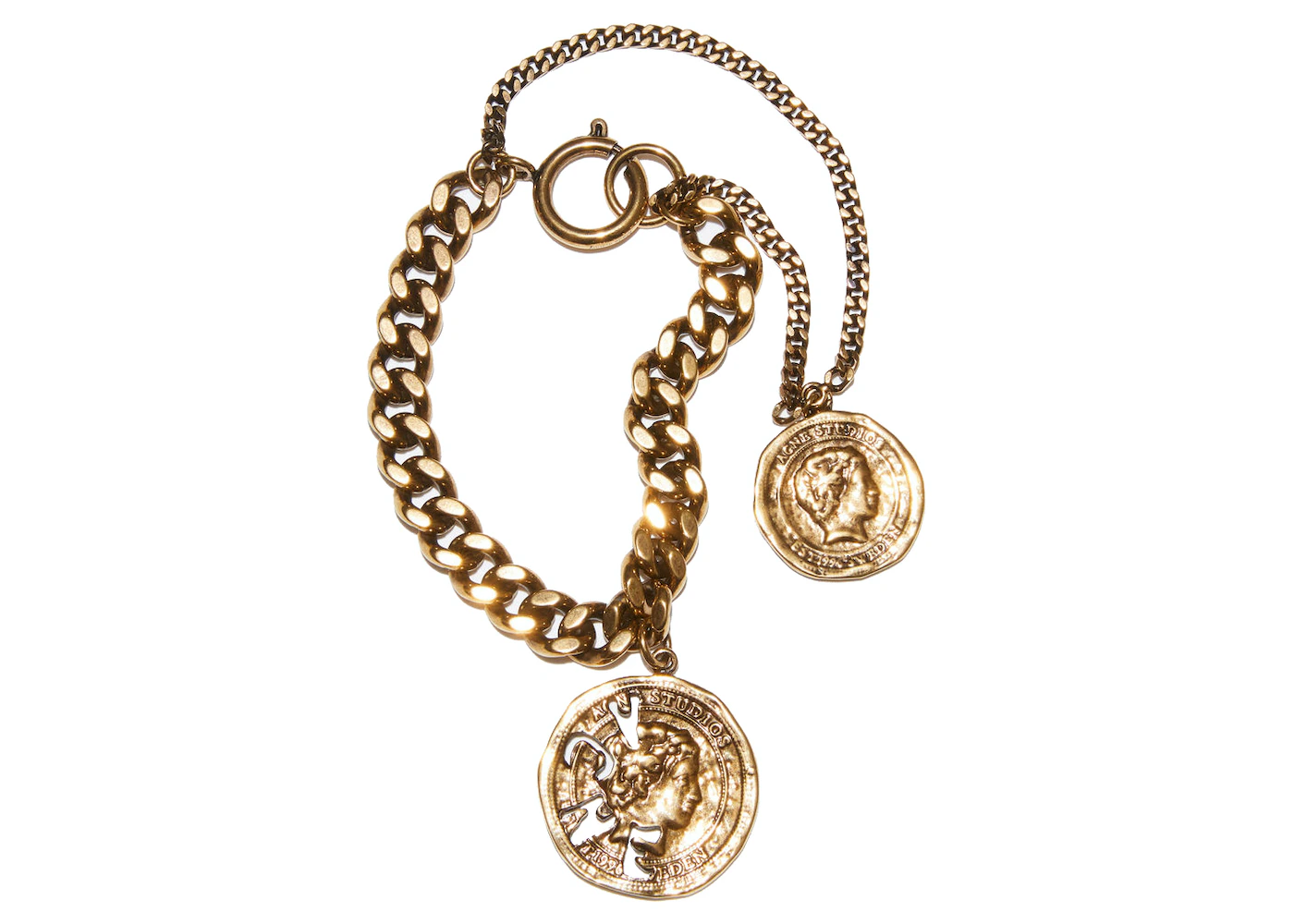 Acne Studios Chain Link Bracelet Antique Gold in Gold Metal - US