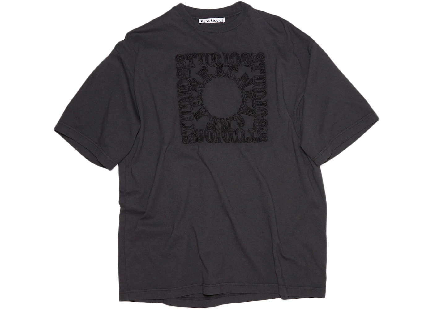 Acne Studios Circus Embroidered Crewneck T-shirt Faded Black Men's - US