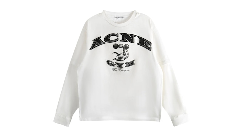 Acne Studios Crewneck Long Sleeve T-shirt 6 Dusty White Men's