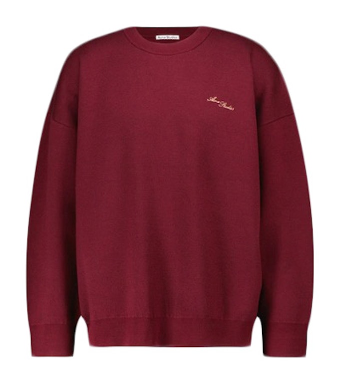 Pre-owned Acne Studios Crewneck Sweater Cherry Red