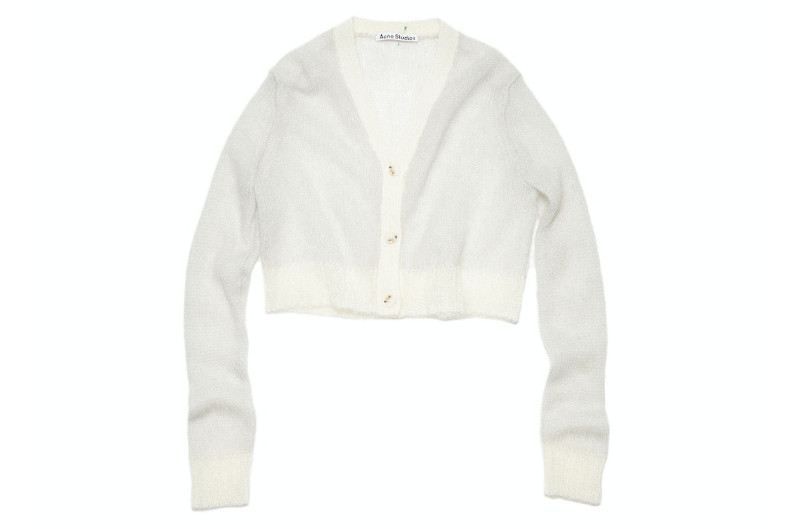 Pre-owned Acne Studios Cropped Cardigan Pale Grey