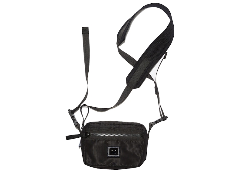 Acne Studios Crossbody Face Bag Black in Recycled Polyester GB