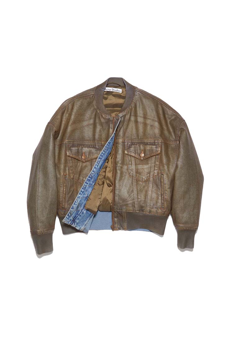 Acne Studios Dyed Denim Bomber Jacket Blue/Beige - FW23 - US