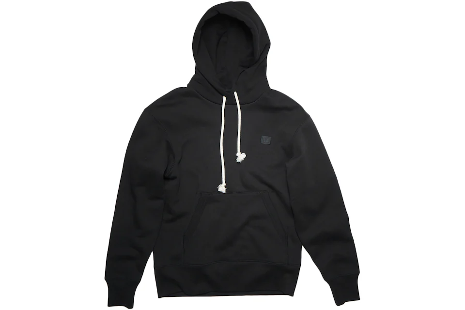 Acne Studios Face Patch Logo Hooded Sweatshirt Black