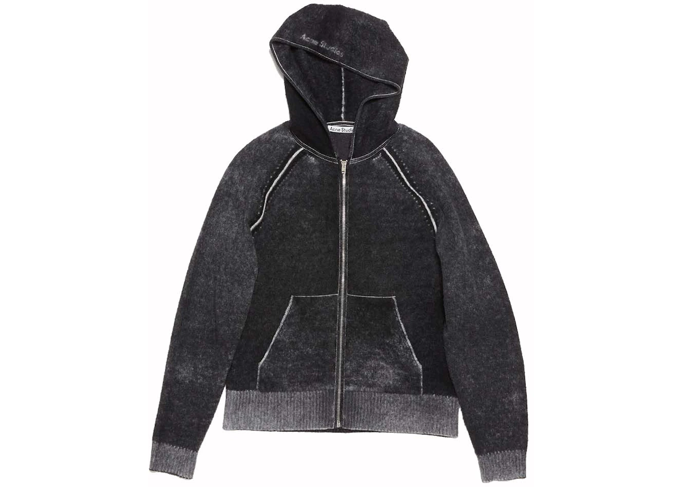 Acne Studios Kapuzensweatshirt mit Reißverschluss Schwarz Herren