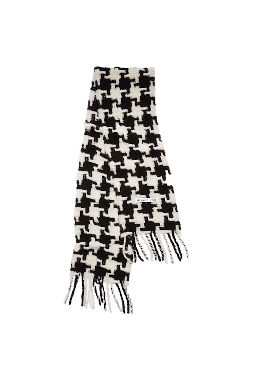 Pre-owned Acne Studios Houndstooth Scarf Black/white
