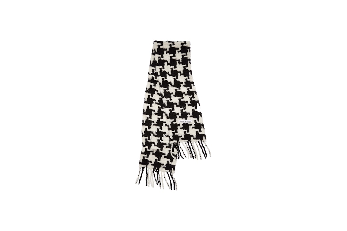 Pre-owned Acne Studios Houndstooth Scarf Black/white