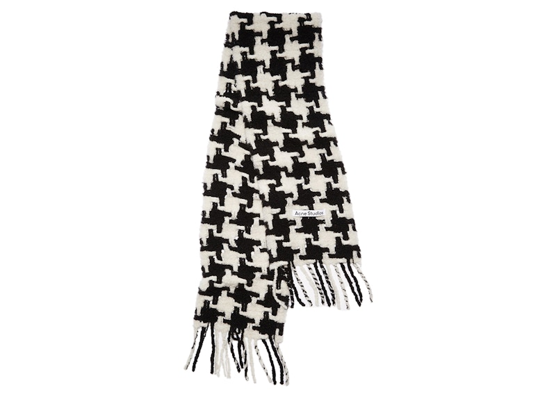 【AcneStudio】HOUNDSTOOTH SCARF IN WHITE AND BLACK Acne Studios Houndstooth Scarf White/Black - US
