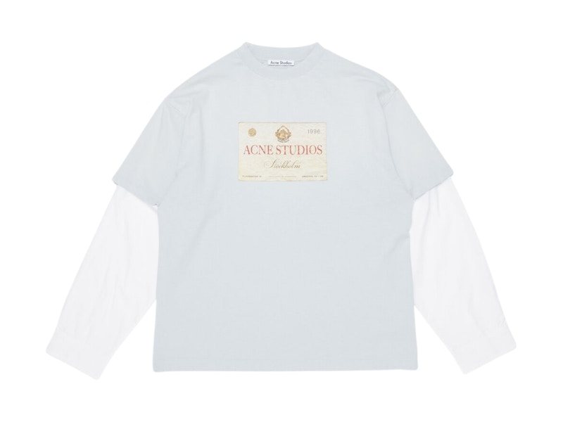 Pre-owned Acne Studios Women's  Layered Print T-shirt In Dusty White