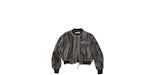 Acne Studios Leather Bomber Jacket Black