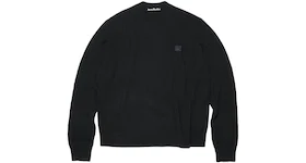 Acne Studios Lightweight Wool Face Patch Crewneck Sweater Black