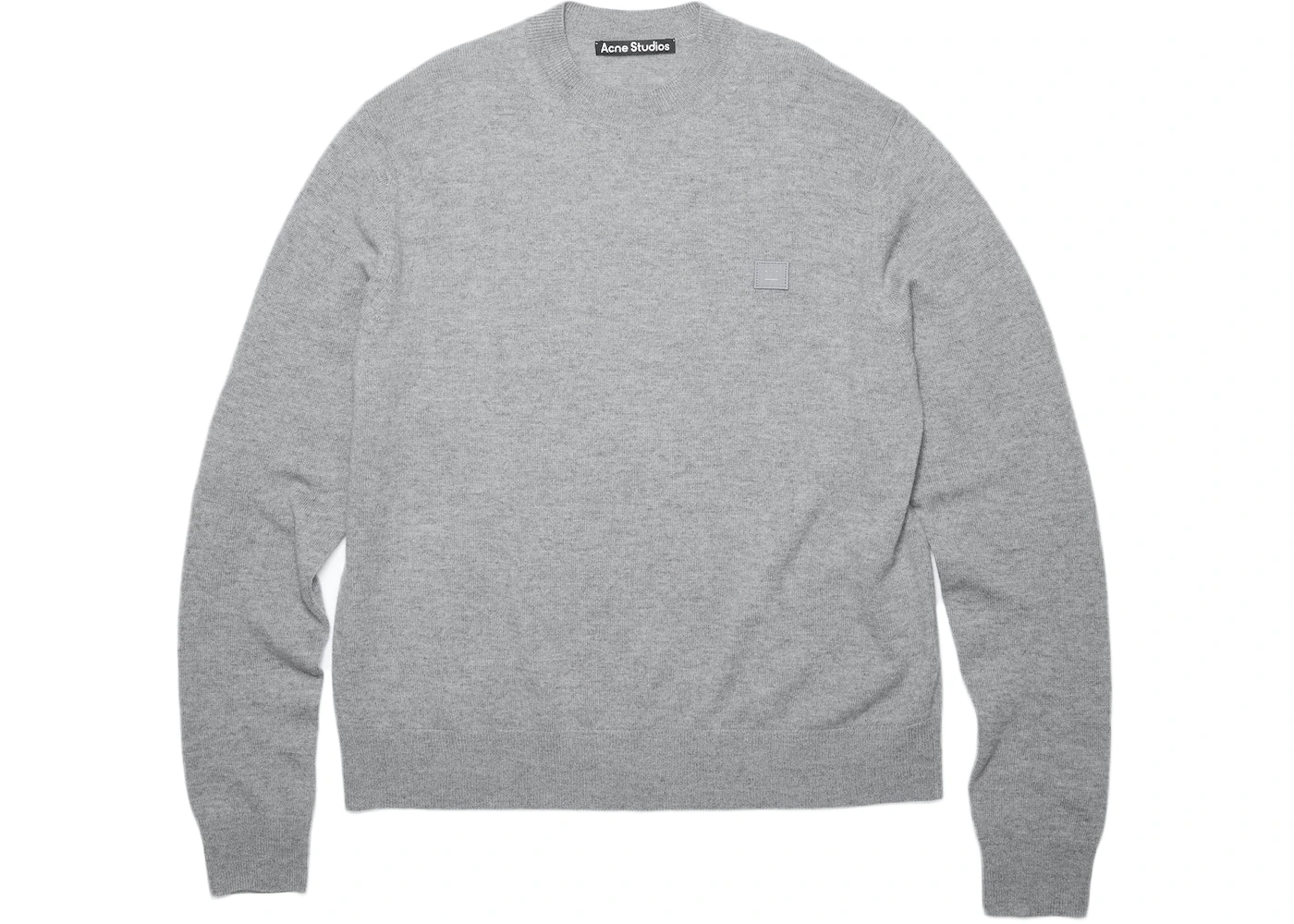 fiktiv Visne Hofte Acne Studios Lightweight Wool Face Patch Crewneck Sweater Grey Melange  Men's - US