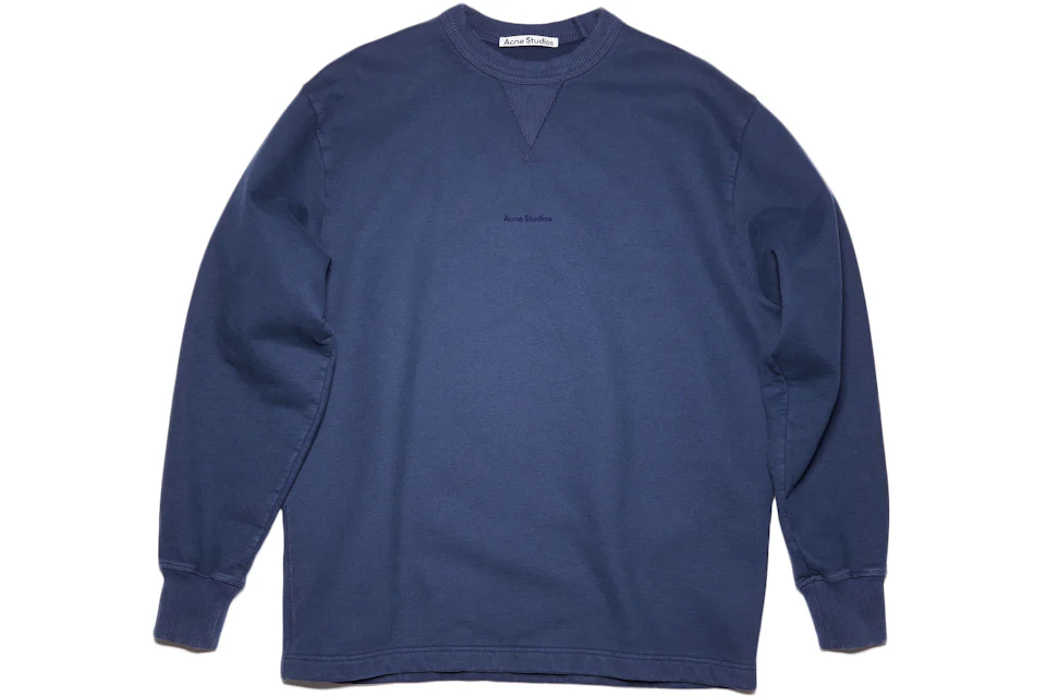Acne Studios Logo Crewneck Sweatshirt Indigo Blue