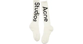 Acne Studios Logo Jacquard Knee-High Socks Off-White