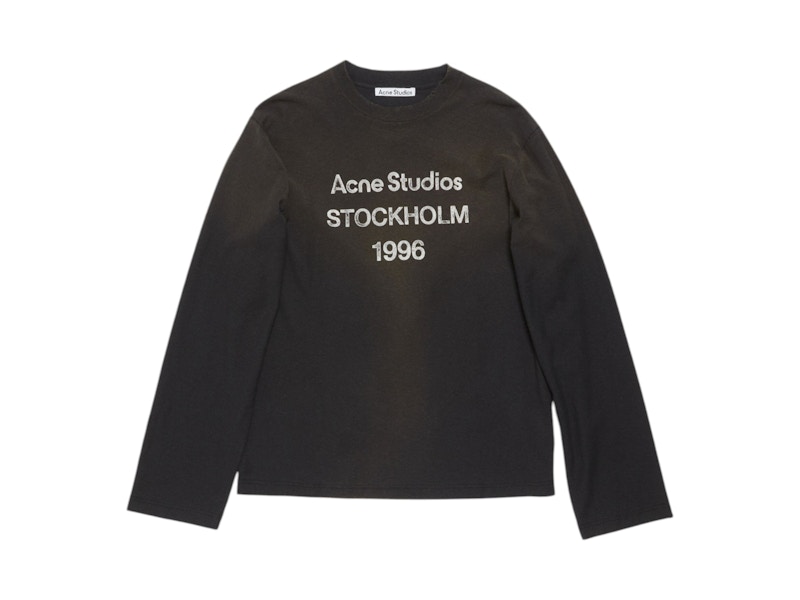 Pre-owned Acne Studios Logo Long Sleeve T-shirt In Faded Black