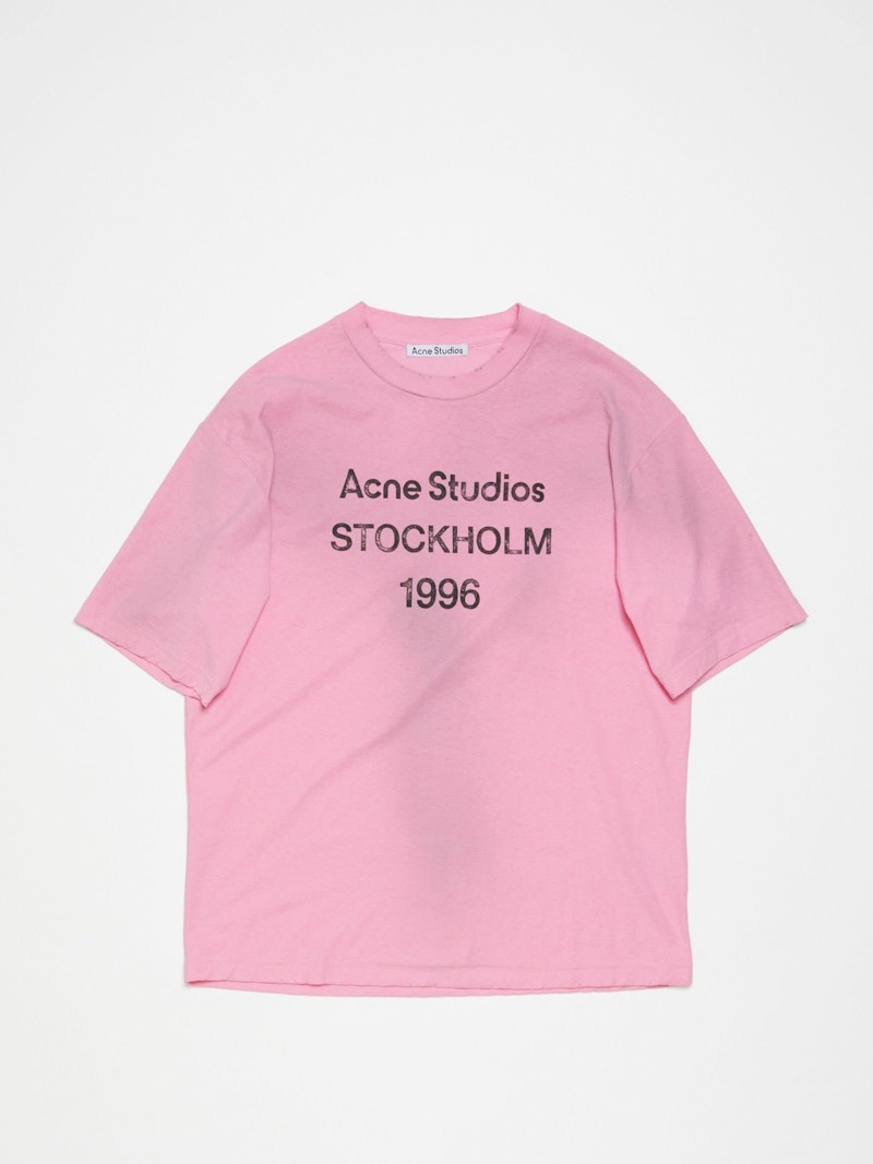 Acne Studios Logo Relaxed Fit T-shirt Cotton Candy Pink - FW25 - US
