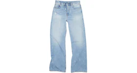 Acne Studios Mid Rise Loose Bootcut Rigid Denim Jeans Light Blue Trash