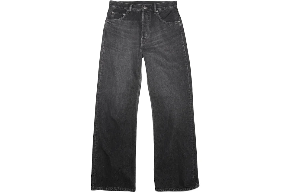 Acne Studios Mid Rise Loose Bootcut Rigid Denim Jeans Vintage Black