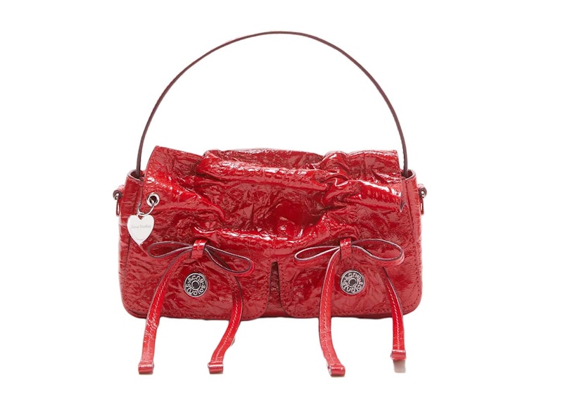 Acne Studios Multipocket Patent Micro Bag Red