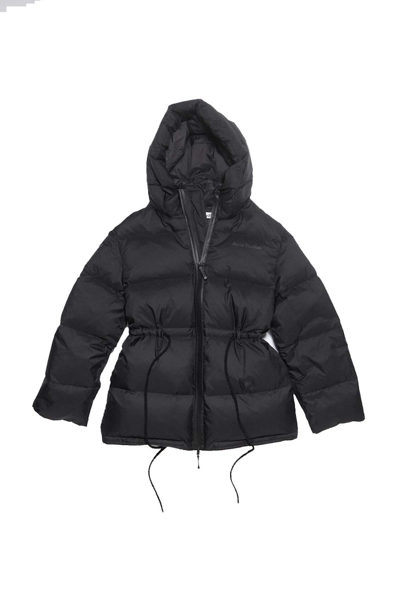 Acne Studios Nylon Hooded Puffer Jacket Black - US