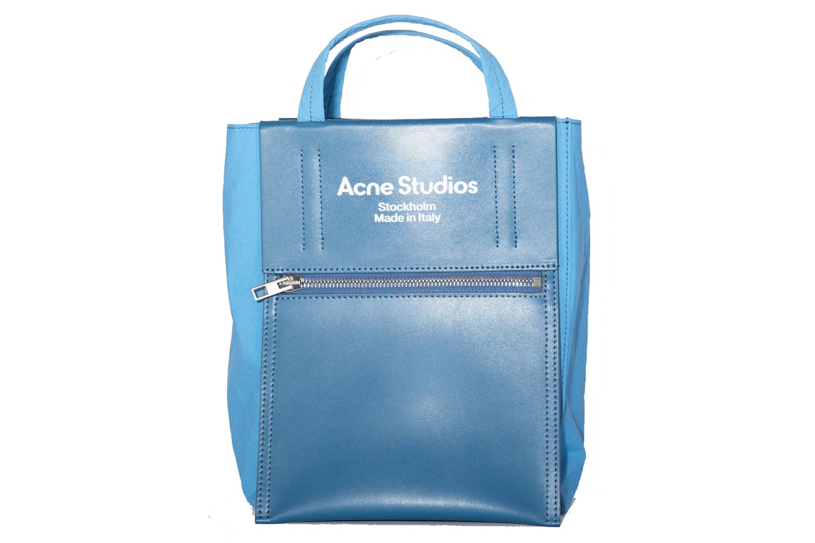 Pre-owned Acne Studios Papery Nylon Tote Bag Powder Blue