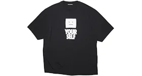 Acne Studios Printed Face Logo Slogan Crewneck T-shirt Black