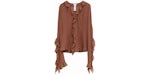 Acne Studios Blusa Con Volantes Toffee Marrón Todo