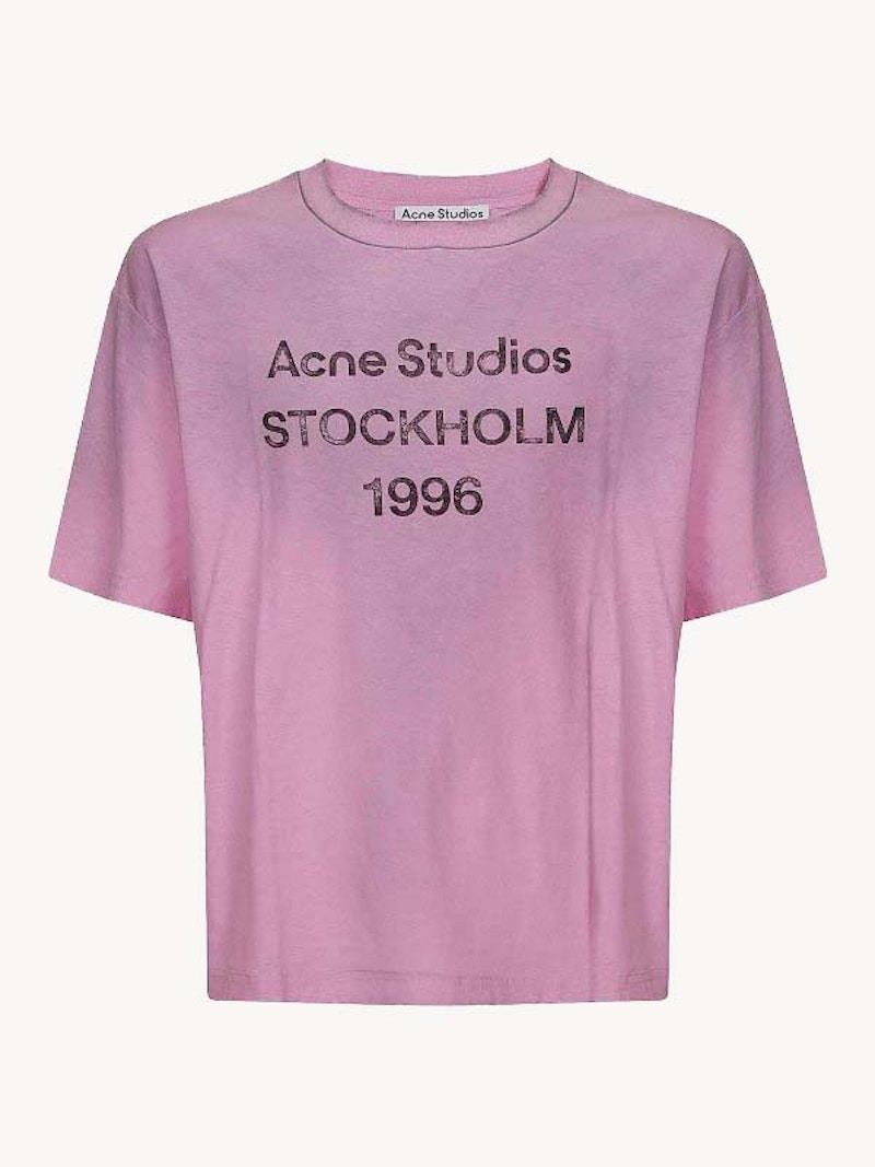 Pre-owned Acne Studios Stockholm 1966 Logo T-shirt In Cotton Candy Pink